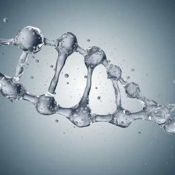 3d illustration of DNA molecule model from water Stockillustratie