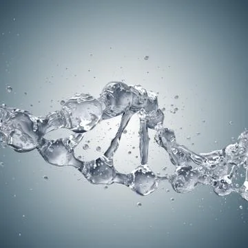 3d illustration of DNA molecule model from water 스톡 일러스트
