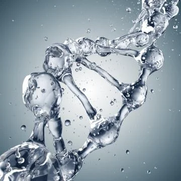 3d illustration of DNA molecule model from water 스톡 일러스트