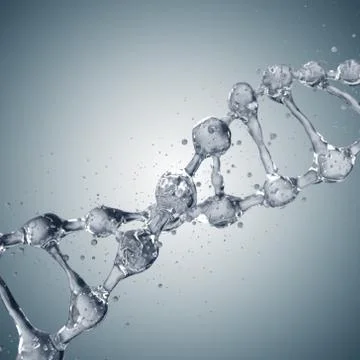 3d illustration of DNA molecule model from water 스톡 일러스트