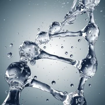 3d illustration of DNA molecule model from water 스톡 일러스트