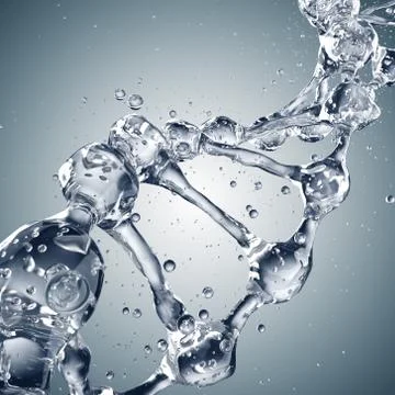 3d illustration of DNA molecule model from water 스톡 일러스트