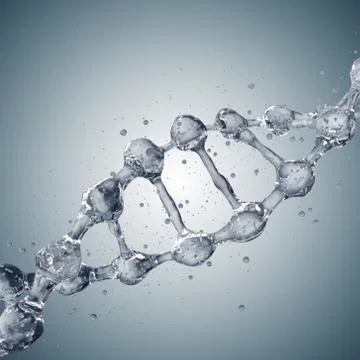 3d illustration of DNA molecule model from water 库存插图