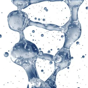 3d illustration of DNA molecule model from water. Stock Illustration