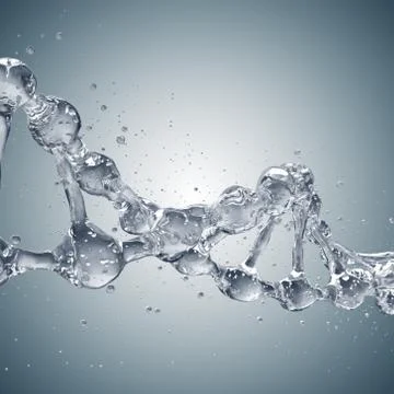 3d illustration of DNA molecule model from water. Stockillustratie