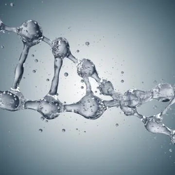 3d illustration of DNA molecule model from water. 库存插图