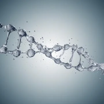 3d illustration of DNA molecule model from water. Stockillustratie