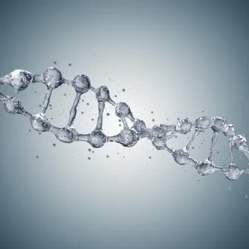 3d illustration of DNA molecule model from water. Stockillustratie