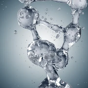 3d illustration of DNA molecule model from water. Stockillustratie