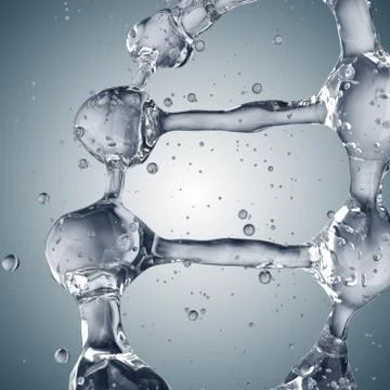 3d illustration of DNA molecule model from water. 스톡 일러스트
