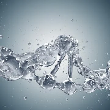 3d illustration of DNA molecule model from water. 库存插图