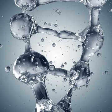 3d illustration of DNA molecule model from water. Stockillustratie