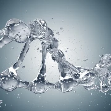 3d illustration of DNA molecule model from water. Stockillustratie