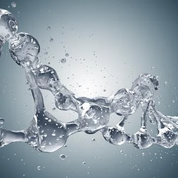 3d illustration of DNA molecule model from water. Stockillustratie