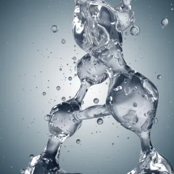 3d illustration of DNA molecule model from water. Stockillustratie