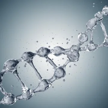 3d illustration of DNA molecule model from water. Stockillustratie