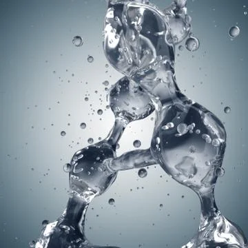 3d illustration of DNA molecule model from water. Stockillustratie