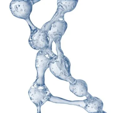 3d illustration of DNA molecule model from water. Illustrazione stock