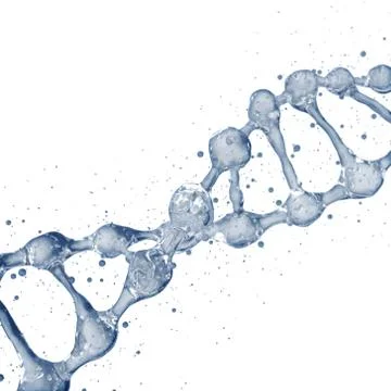 3d illustration of DNA molecule model from water. Stock Illustration