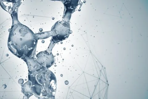 3d illustration of DNA molecule model from water. Stock Illustration