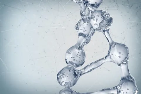 3d illustration of DNA molecule model from water. Stock Illustration