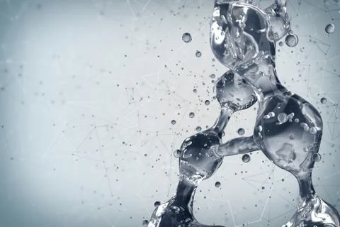 3d illustration of DNA molecule model from water. Illustrazione stock