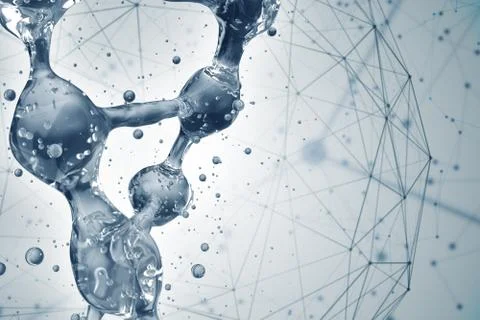 3d illustration of DNA molecule model from water. 스톡 일러스트