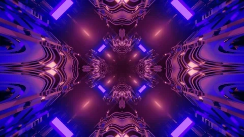 3d illustration of dynamic curvy geometric tunnel Stockbeeldmateriaal 149160561