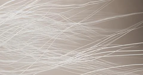 3d illustration of dynamic growth and movement to the right of white, thin f Stock Illustration