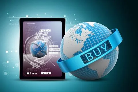 3d illustration of e-commerce concept Stock-Illustration