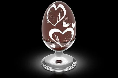 3D illustration - Easter egg decorations on a black background. Stock-Illustration