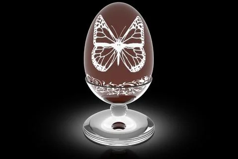 3D illustration - Easter egg decorations on a black background. イラスト素材
