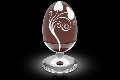 3D illustration - Easter egg decorations on a black background. 스톡 일러스트