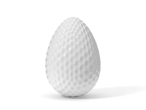 3d illustration of easter egg shaped golf ball. Stock Illustration
