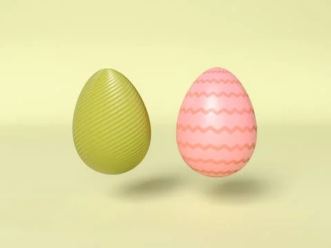 3D Illustration. Easter eggs on isolated background. Foto stock