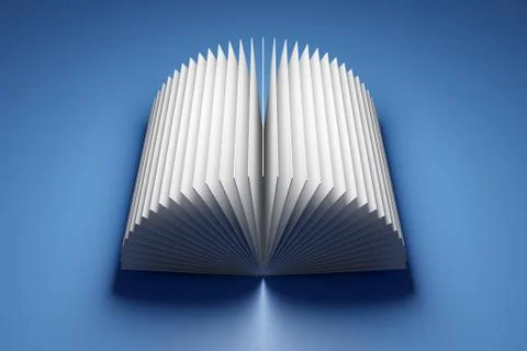 3d illustration of the edges of  white sheets of paper.Opened book, notebook Stock Illustration