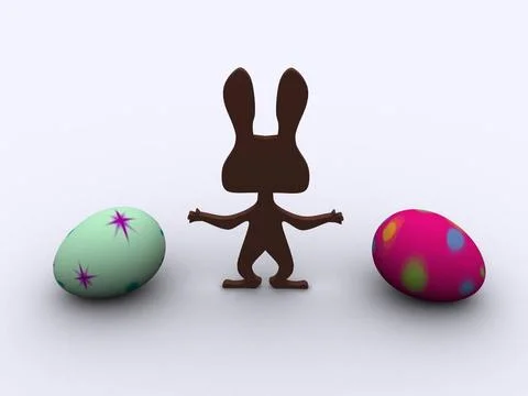 3d illustration egges easter rabbit 3d illustration egges easter rabbit Co... Stock Photos