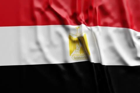 3D illustration of Egypt national developing flag. Country symbol. Stock Illustration
