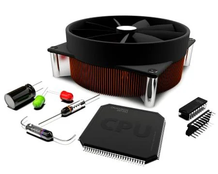 3d Illustration of electrical components on white background Stock Illustration