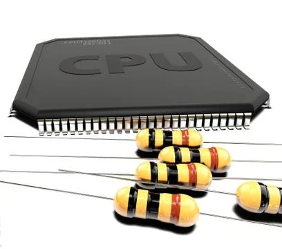 3d Illustration of electrical components on white background Stock Illustration