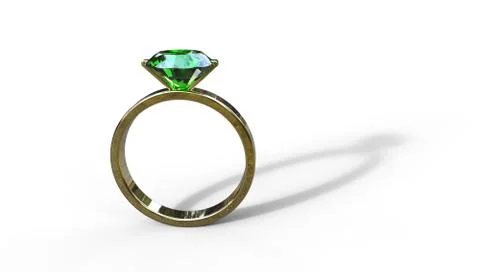 3d illustration of  an emerald  ring Stock Illustration