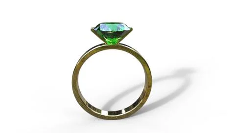 3d illustration of  an emerald  ring Stock Illustration