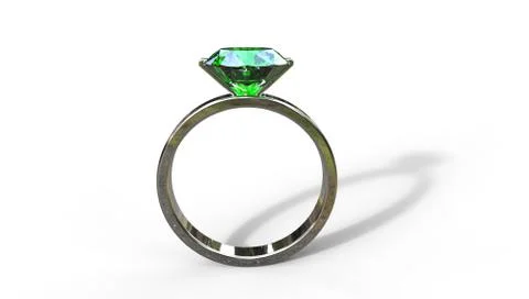 3d illustration of  an emerald  ring Stock Illustration