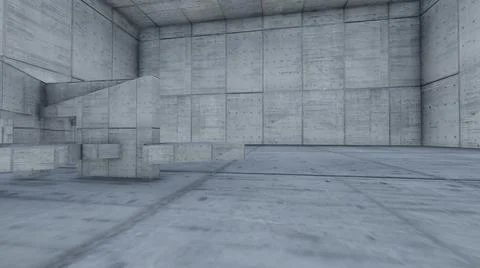 3D illustration - Empty  abstract concrete room interior. Stock Illustration