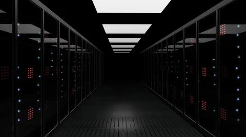 3d illustration of empty black corridor design. イラスト素材