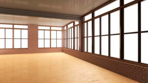 3D-Illustration of Empty Hall Stock Illustration