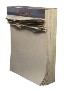 3D illustration of empty Loose-leaf calendar on white background Stock Illustration