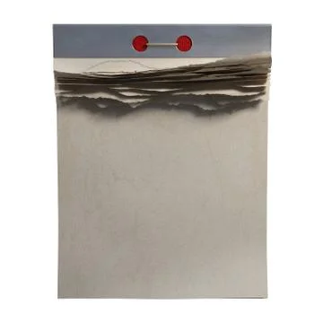 3D illustration of empty Loose-leaf calendar on white background Stock Illustration