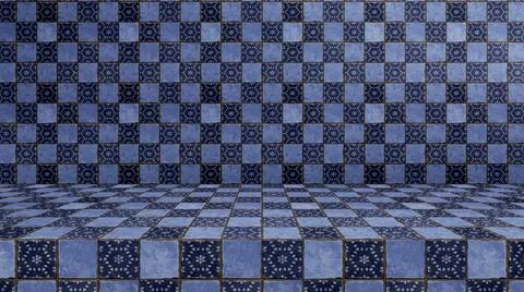 3d illustration of an empty modern studio table room background Illustrazione stock