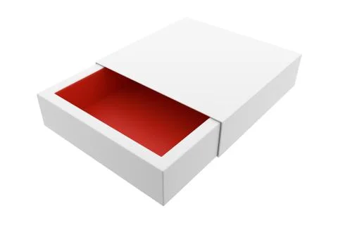 3D illustration of the empty paper box isolated on white Stock Illustration